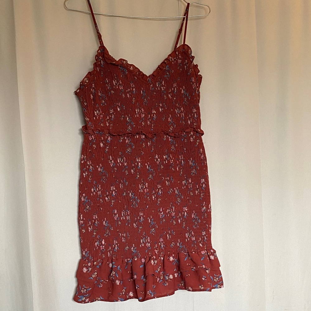 Floral Red Mini Dress